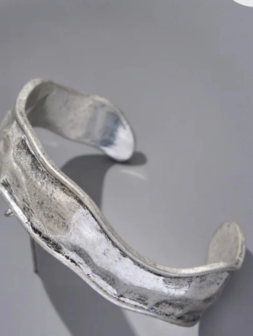 J. Jill Silver Textured Metal Cuff Bracelet -  NWT